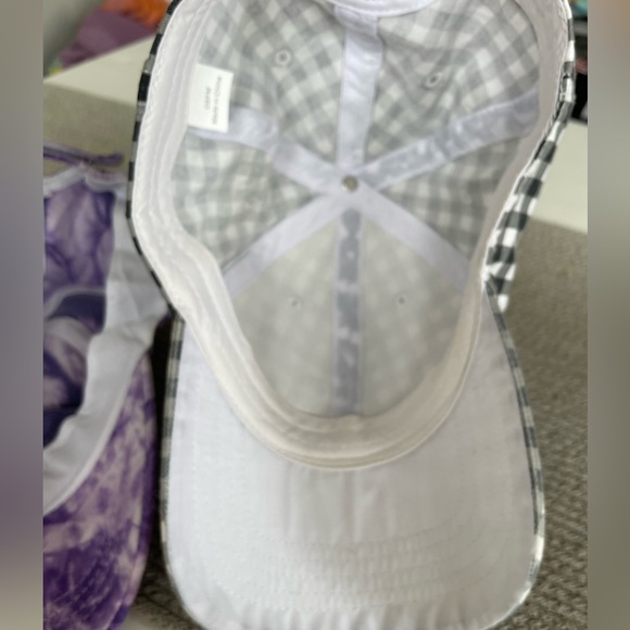 Set/3 Adjustable Baseball Hats Black White Gingham Purple Tie Dye Gold Corduroy - Picture 11 of 12